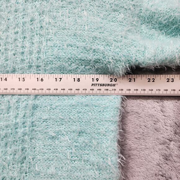 No Boundaries Sweater Womens M (7-9) Juniors Blue Fuzzy Eyelash Knit Pullover - Picture 6 of 8